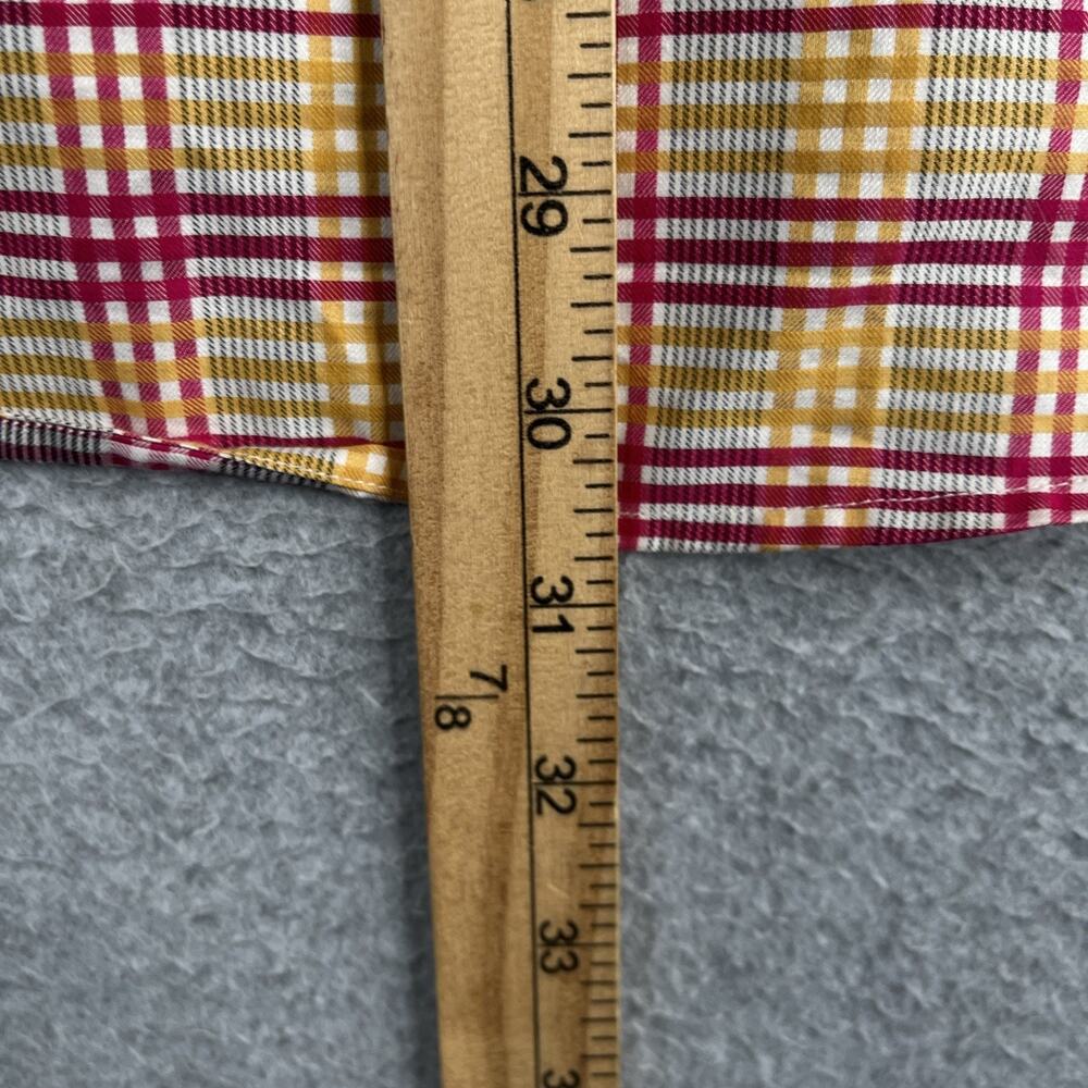 Robert Graham Colorful Plaid Shirt Flip Cuff Red Yellow Casual Classic Mens - Picture 9 of 11